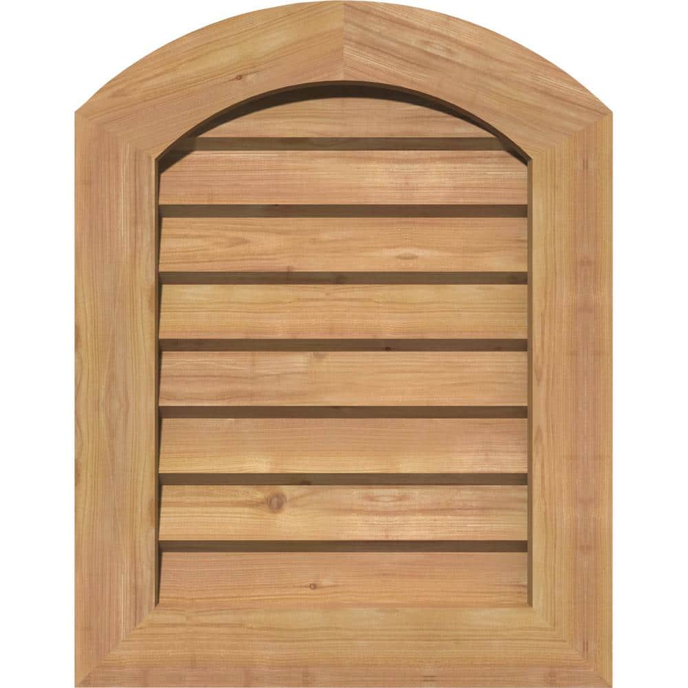 21 in. x 31 in. Round Top Unfinished Smooth Western Red Cedar Wood Paintable Gable Louver Vent price history on PriceWatchPro