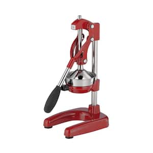 Commercial Cast Aluminum Red Lever Pull Citrus Press