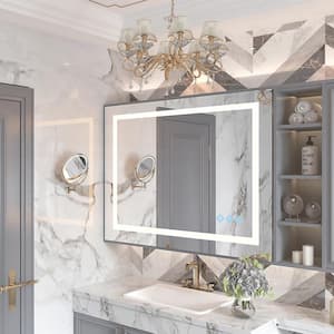 32 in. W x 24 in. H Rectangular Frameless Dimmable LED Light Anti-Fog Wall Mount Bathroom Vanity Mirror