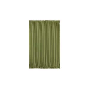 Darcy 54 in. W x 40 in. L Solid Polyester Rod Pocket Light Filtering Door Panel Curtain in Green with Tieback