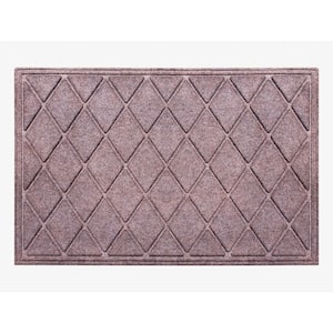 A1HC Diamond Classic Brown 24 in. x 36 in. Eco-Poly Scraper Mats with Anti-Slip Fabric Finish and Tire Crumb Backing