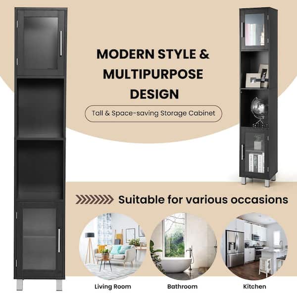 Costway 71'' Tall Tower Bathroom Storage Cabinet Organizer Display - See Details - Grey