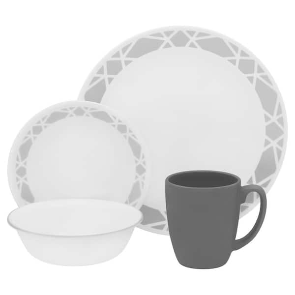 Corelle 16-Piece Patterned Modena Glass Dinnerware Set (Service for 4)