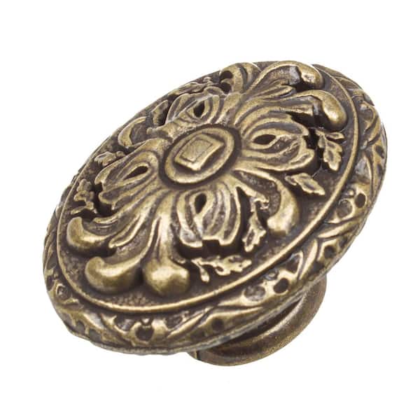 Raised Oval Door Knobs - Polished Brass