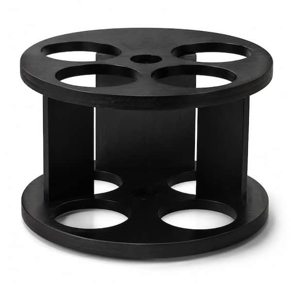 360° Rotating Wooden Tumbler Organizer for Cups Up to 40oz with 5-Slot Cabinet Storage 11.4 x 11.4 x 4.5