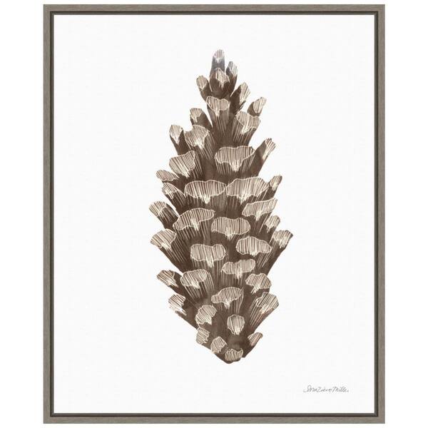Amanti Art 16 in. W x 19.62 in. H Peace and Joy Pinecone Christmas Holiday Framed Canvas Box Wall Art