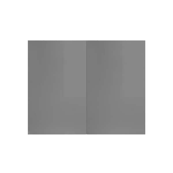 LIFEART CABINETRY Valencia Assembled 36-in. W x 12-in. D x 30-in. H in Gloss Gray Plywood Assembled Wall Kitchen Cabinet