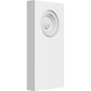 1 in. x 4 in. x 8 in. PVC Standard Foster Bullseye Plinth Block Moulding with Square Edge