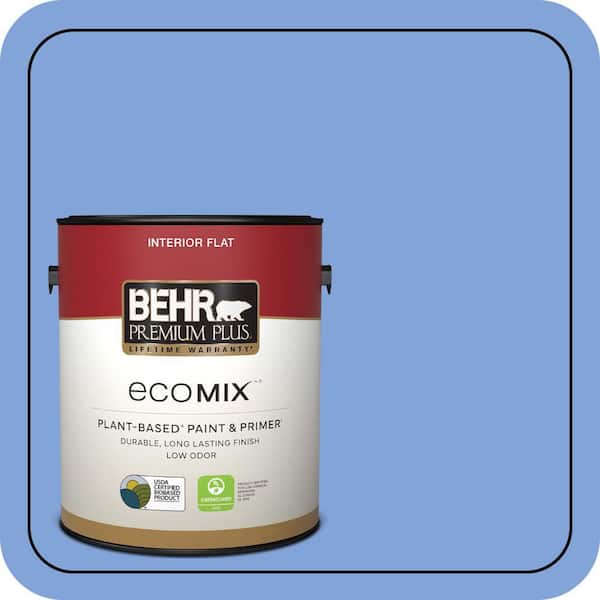 1 gal. #P530-4 Periwinkle Flat EcoMix Plant-Based Interior Paint & Primer