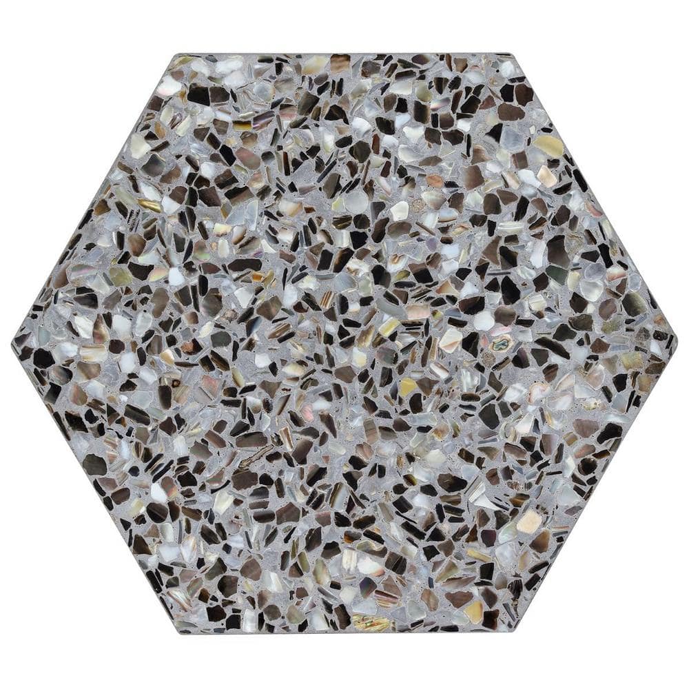Shoal Hex Gray Pearl 7.87 in. x 0.39 in. Polished Terrazzo Floor and Wall Tile Sample price history on PriceWatchPro