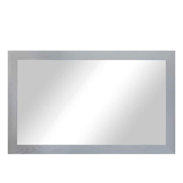 Rayne Mirrors 3 in. Grey Frame (56 in. W x 33 in. H) Oak Hardwood Rectangle Wall Mirror