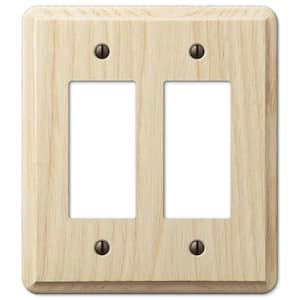 Contemporary 2 Gang Rocker Wood Wall Plate - Unfinished Ash