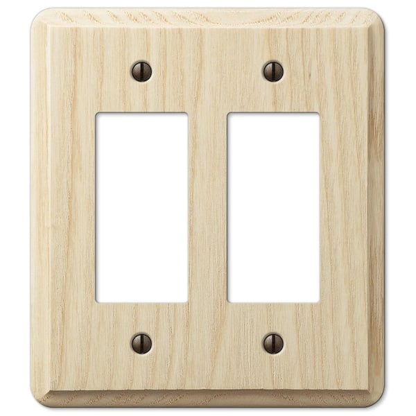 AMERELLE Contemporary 2 Gang Rocker Wood Wall Plate - Unfinished Ash 401RR  - The Home Depot