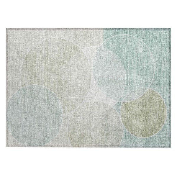 Chantille Machine Washable Indoor/Outdoor Abstract ACN2746 Turquoise 2 ft. x 3 ft. Accent Rug