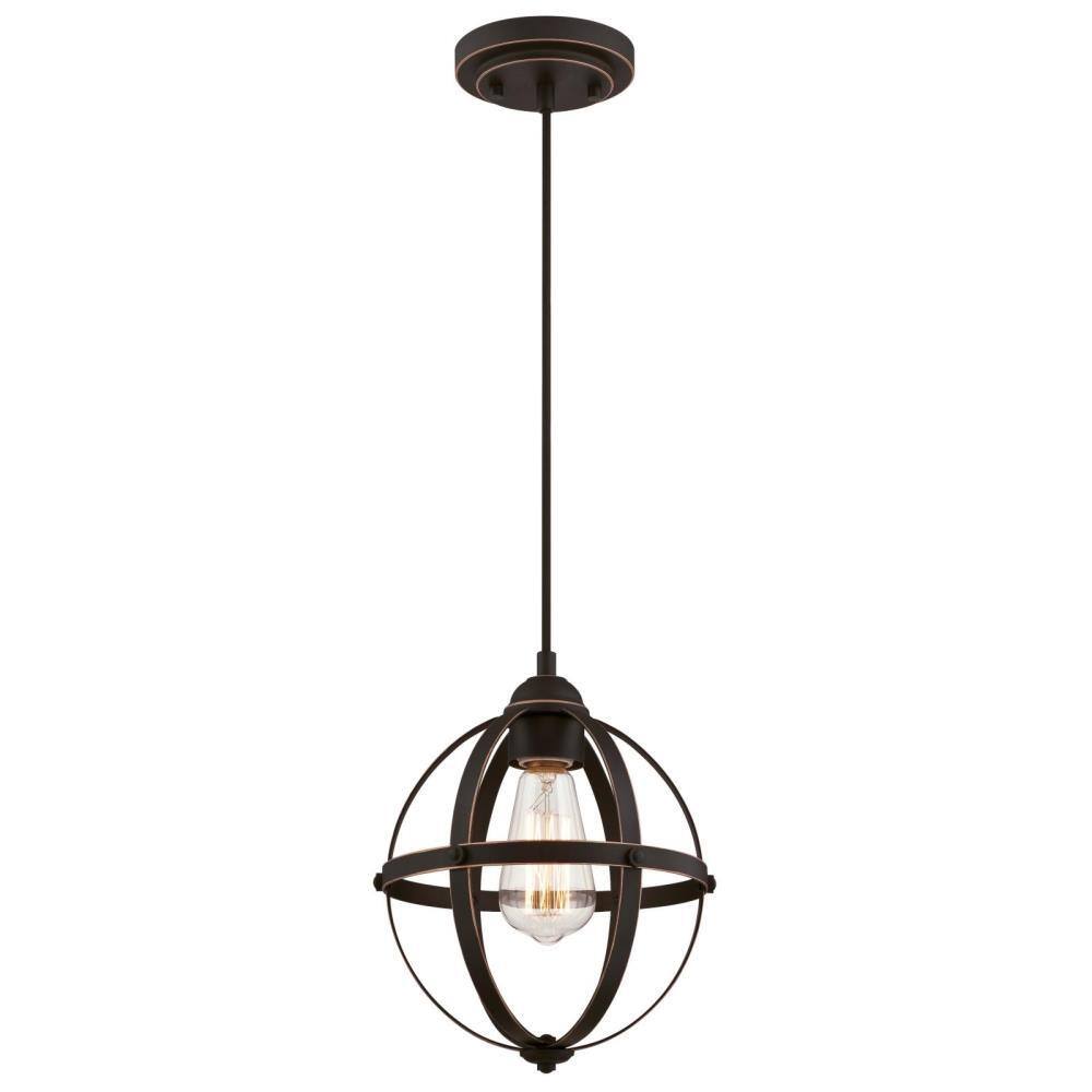 Bronze Mini Globe Pendant Light with LED Option