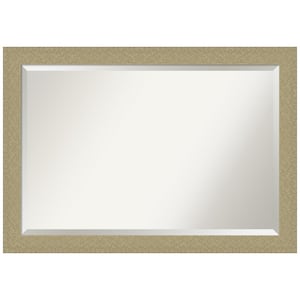 Medium Rectangle Glossy Gold Metallic Beveled Glass Modern Mirror (28.25 in. H x 40.25 in. W)