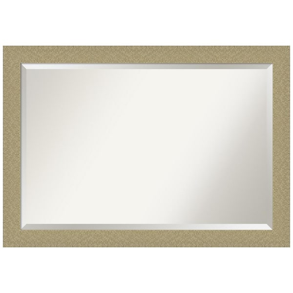 Amanti Art Medium Rectangle Glossy Gold Metallic Beveled Glass Modern Mirror (28.25 in. H x 40.25 in. W)