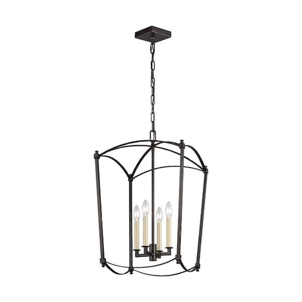 Generation Lighting Thayer 4-Light Smith Steel Traditional Transitional Hanging Candlestick Chandelier