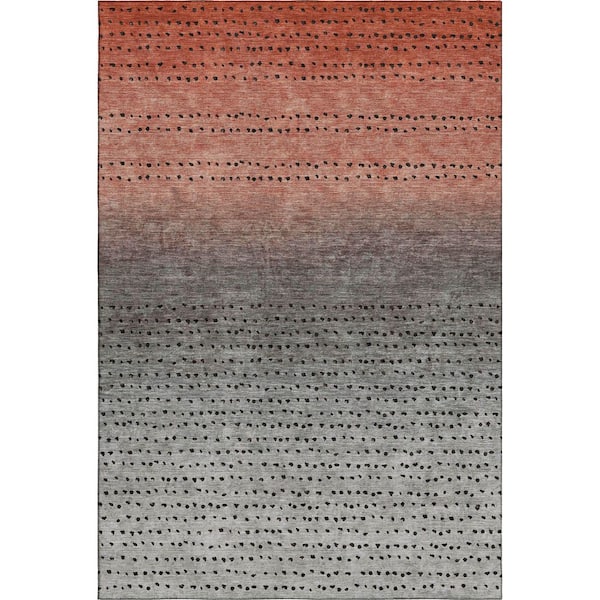 Mayfield Premium Machine Washable Abstract AMF2009 Paprika 10 ft. x 14 ft. Area Rug