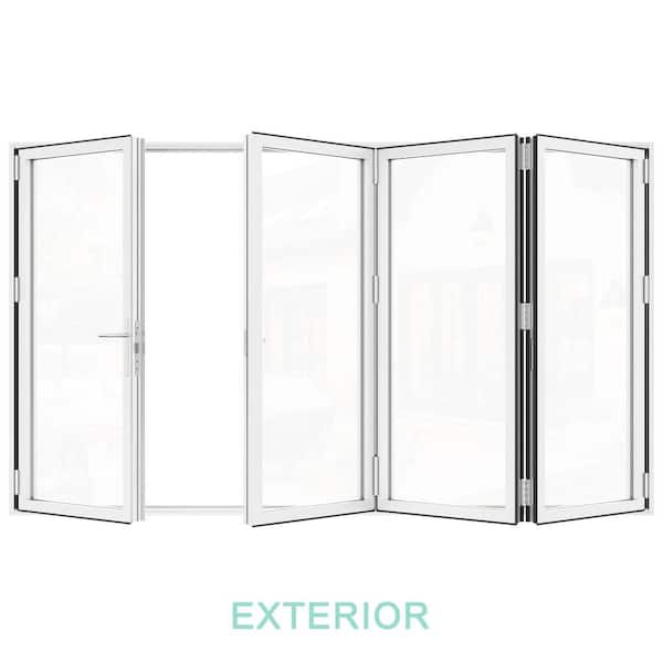 ARK DESIGN 144 in. x 80 in. Right Swing Tempered Glass White
