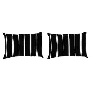 18 in. L x 12 in. W x 4 in. T Pursuit Shadow Outdoor Lumbar Throw Pillow (2-Pack)