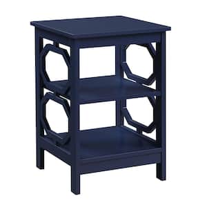 Omega 15.75 in. W x 23.75 in. H Cobalt Blue Square Wood End Table with Shelves