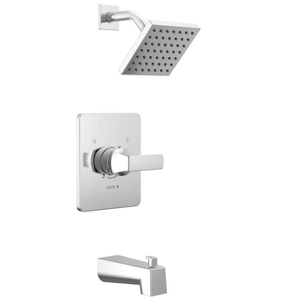 Delta Velum 1-Handle Wall Mount Tub and Shower Trim Kit in Chrome (Valve Not Included)