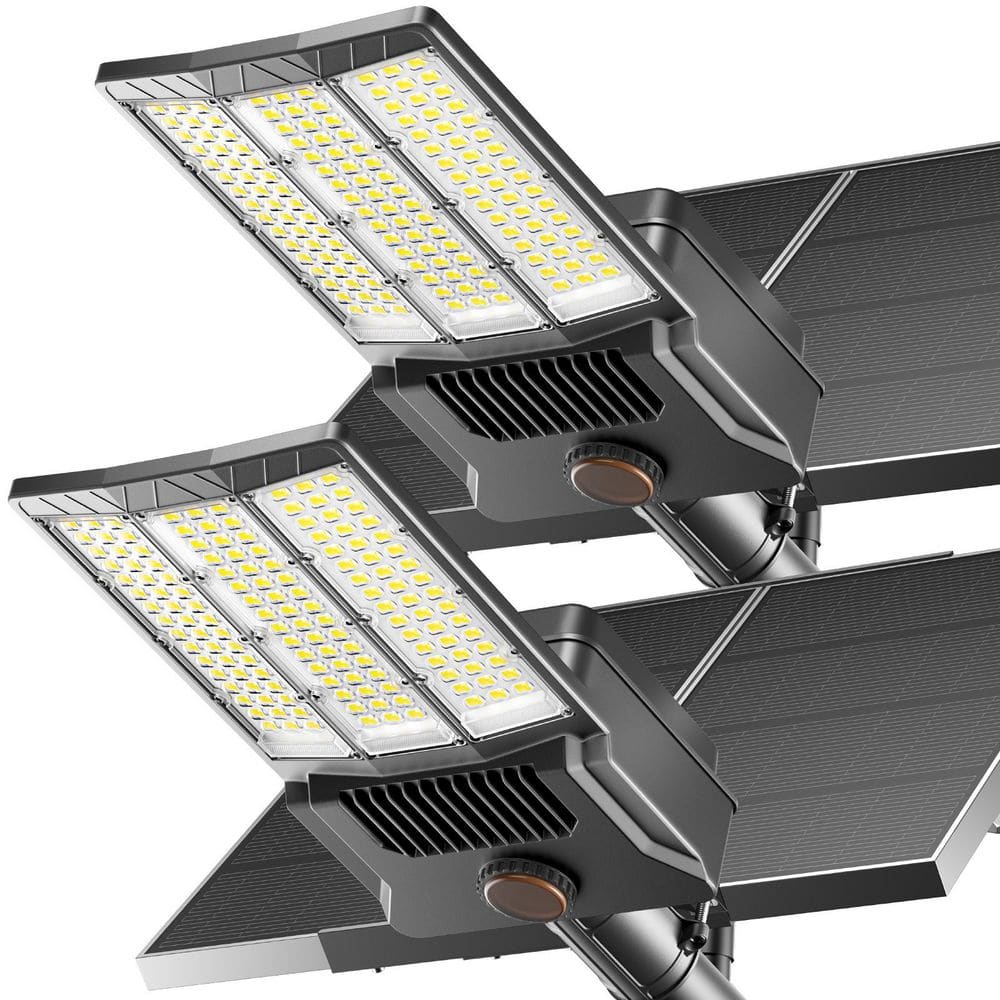 480,000 Lumens 12000W 240°  Black Motion Sensing Dusk to Dawn Integrated LED Flood Light (2-Pack) price history on PriceWatchPro