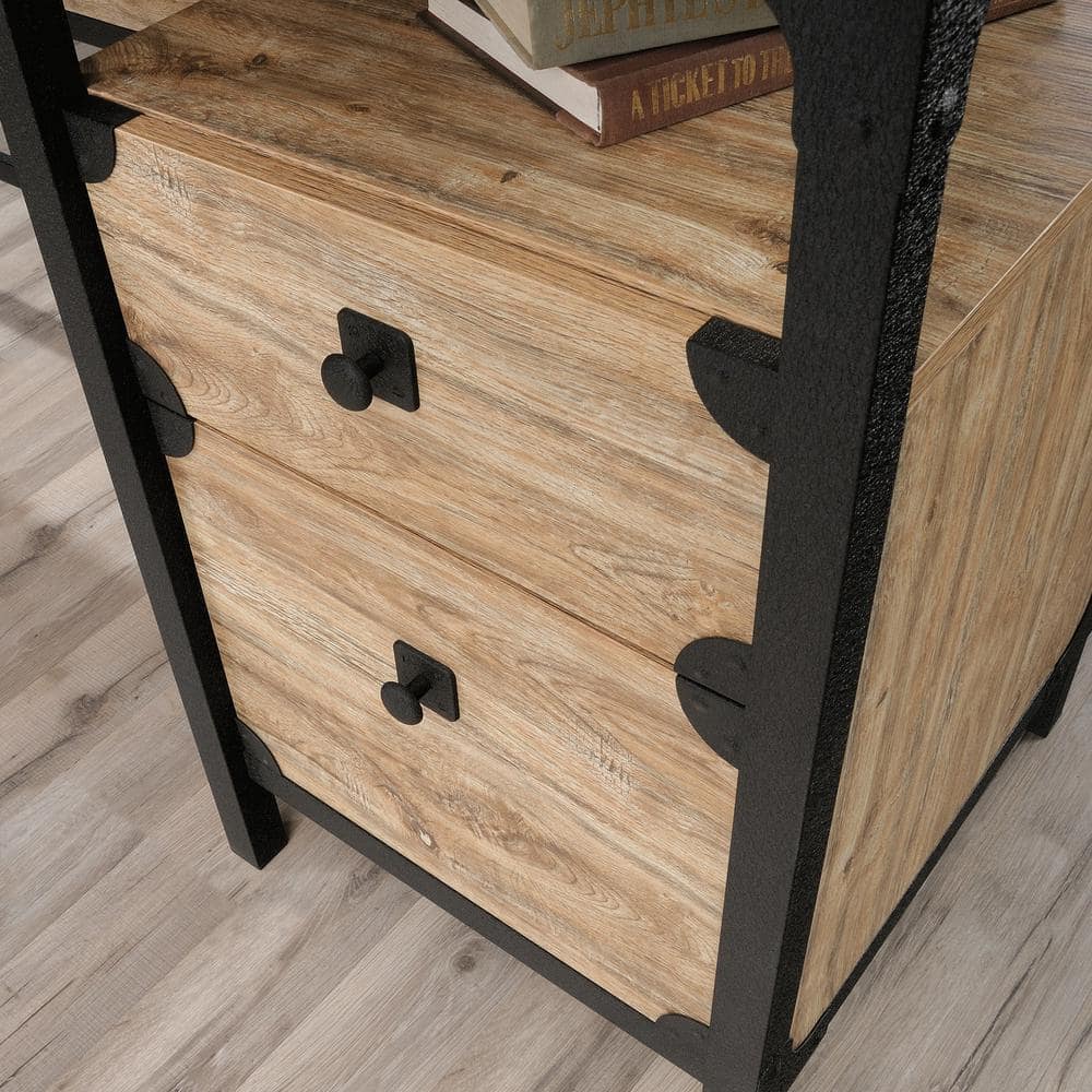 Milled Mesquite L-Shaped Corner Computer Desk with Drawer