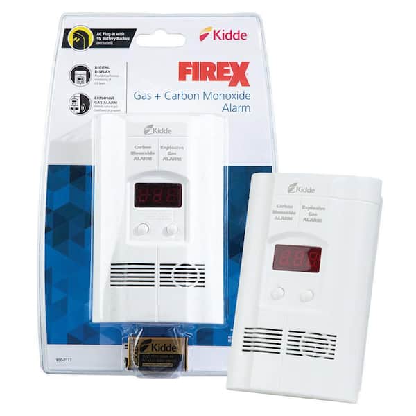 Kidde Firex Plug-in Carbon Monoxide, Propane, Natural and Explosive Gas Detector, 9-Volt Battery Backup & Digital Display