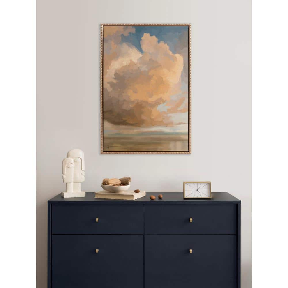 Gold Framed Abstract Cloudy Landscape Canvas Art, 23" x 33"