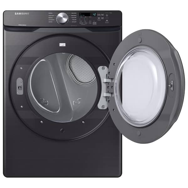 7.5 cu. ft. Vented Stackable Electric Dryer in Brushed Black with Sensor Dry