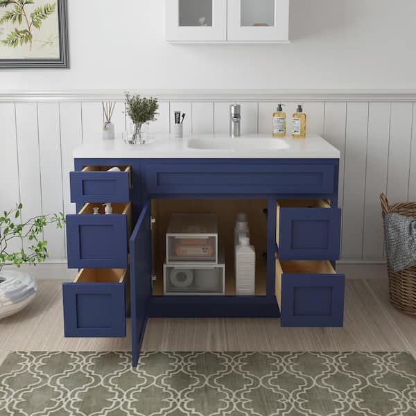 Vanity Art 48 in. W x 21 in. D x 32.5 in. H Bath Vanity Cabinet without Top in Blue