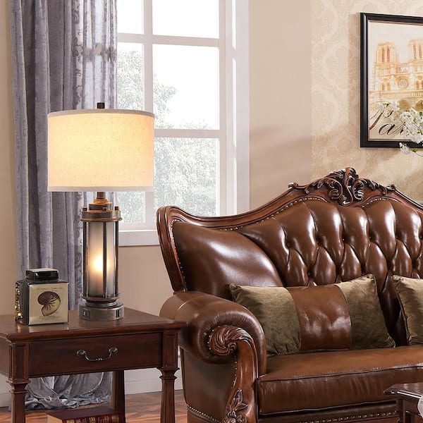 Bronze vintage lamp ブロンズ ヴィンテージ レトロ 25 in. Bronze Rustic Vintage Lantern Table Lamp with 2 Bulbs
