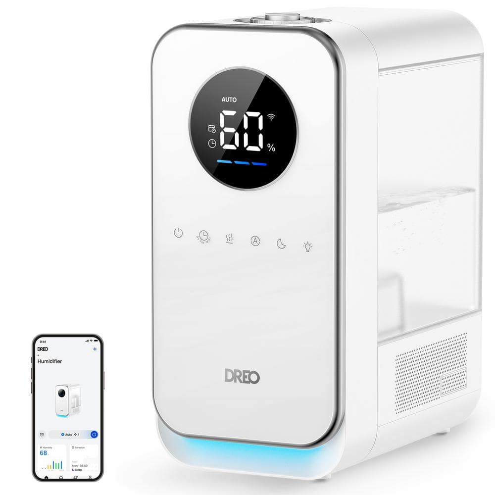 White Ultrasonic Smart Humidifier with App Control, 5L