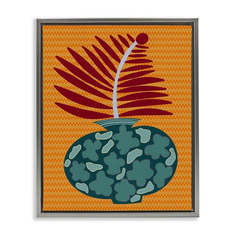 UPC 199235590094 product image for Modern Vase on Yellow by Regina Moore Gray Floater Frame Nature Graphic Art Prin | upcitemdb.com