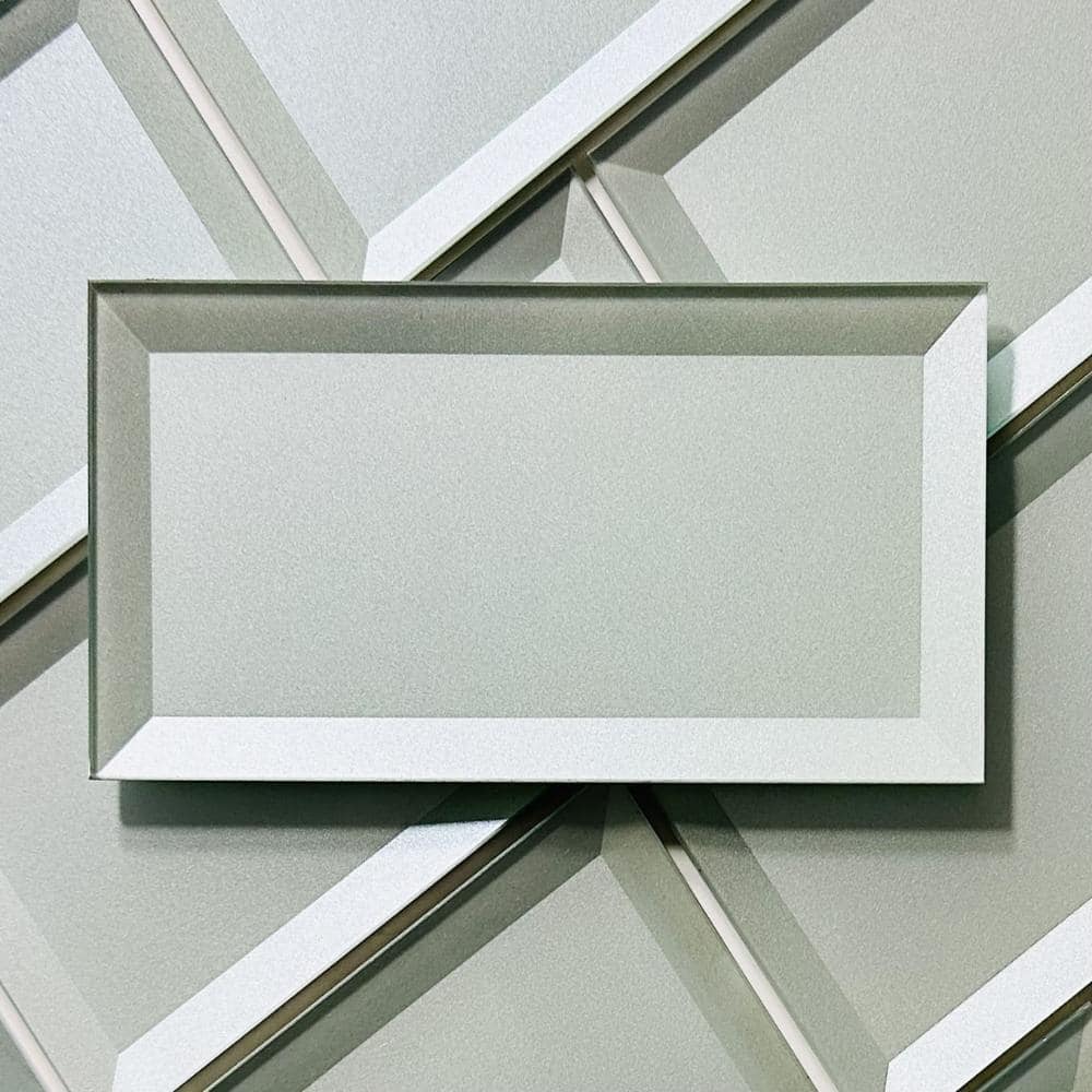Forever Rectangle 3 in. X 6 in. Beveled Blue Glass Subway Wall Tile (14 sq.ft./Case) price history on PriceWatchPro