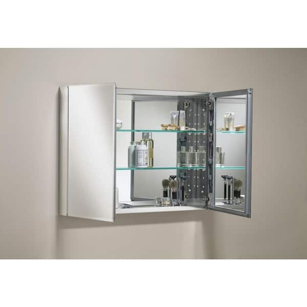 KOHLER 35 in. W x 26 in. H Beveled Two-Door Recessed or Surface Mount Medicine Cabinet with Mirror Interior