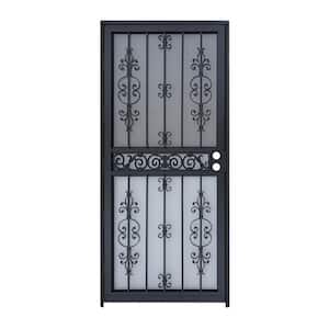 407 Series 32 in. x 80 in. Universal/Reversible Black Steel Liberty Security Door