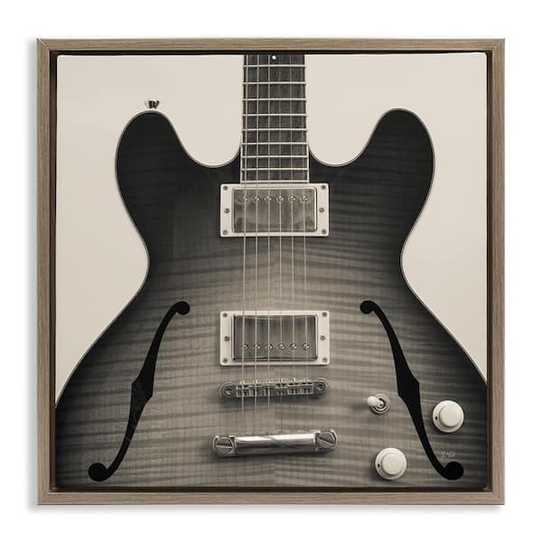 Stupell Industries Classy Electric Guitar by Deborah Revell Brown Floater Frame Music Graphic Art Print 25 in. x 25 in.