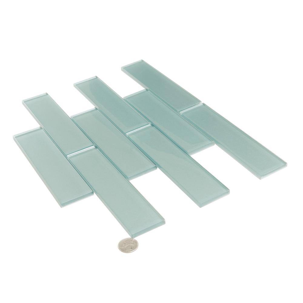 Marine Blue Glass Subway Mosaic Tile for Kitchen and Bathroom