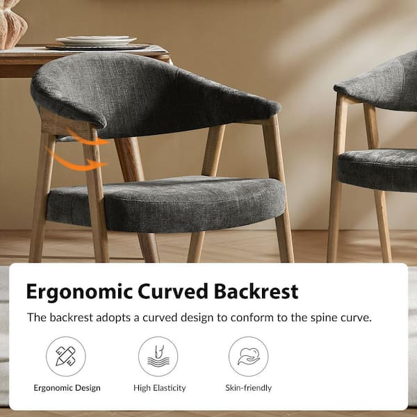JAYDEN CREATION Elisa Dark Grey Polyester Mid-Century Modern