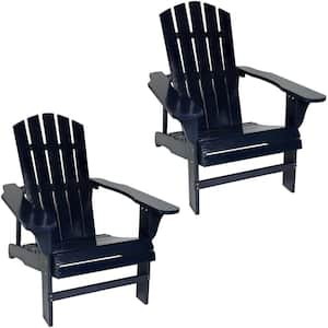 Coastal Bliss Blue Wooden Adirondack Chair (Set of 2)