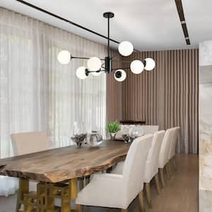 8-Light Modern Sputnik Chandelier Brass Mid Century Branch Crystal Pendant Ceiling Light Fixture for Dining Living Room