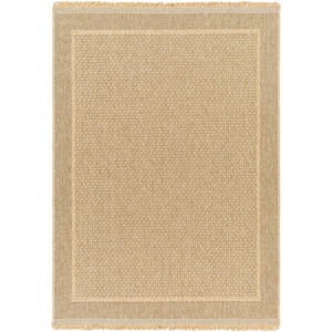 Mirage Tan Border 4 ft. x 6 ft. Indoor/Outdoor Area Rug