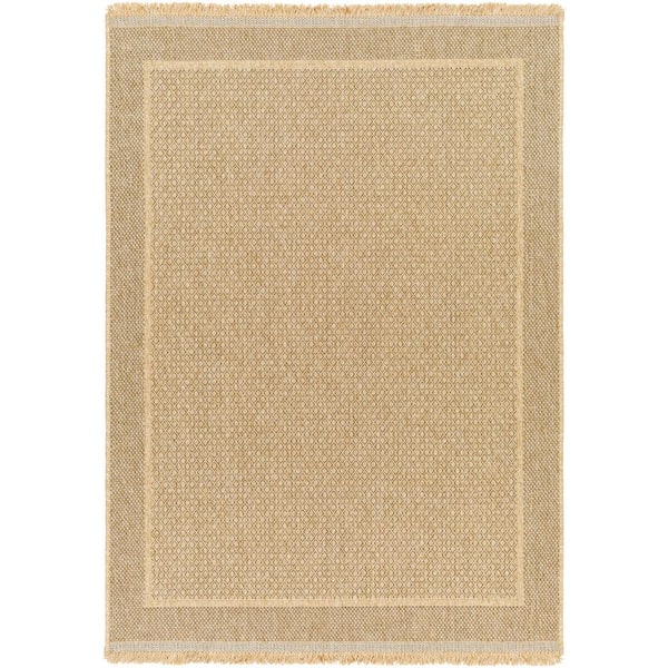 Mirage Tan Border 8 ft. x 10 ft. Indoor/Outdoor Area Rug