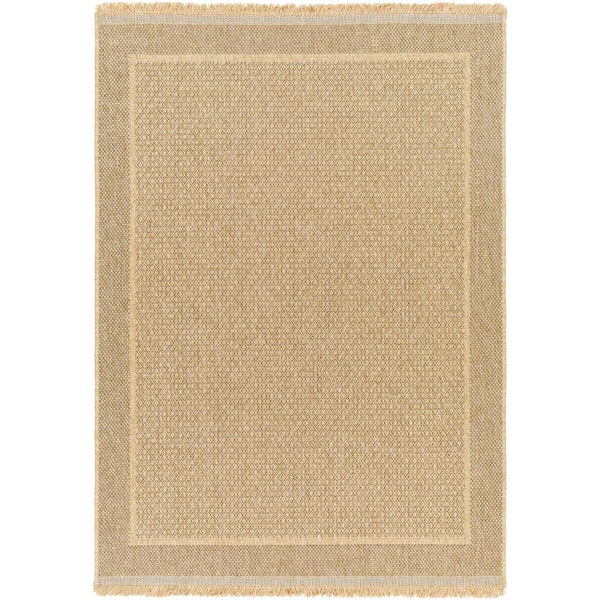 Livabliss Mirage Tan Border 8 ft. x 10 ft. Indoor/Outdoor Area Rug