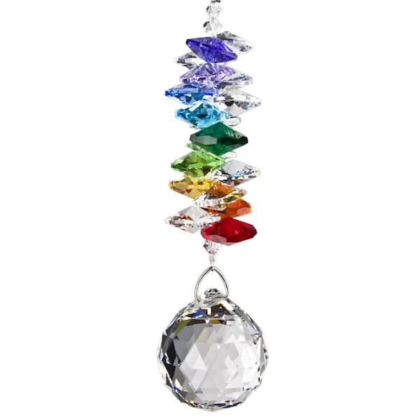 WOODSTOCK CHIMES Woodstock Rainbow Makers Collection, Crystal Spiral, 9 in.  Rainbow Hearts Crystal Suncatcher CS23 CS23 - The Home Depot