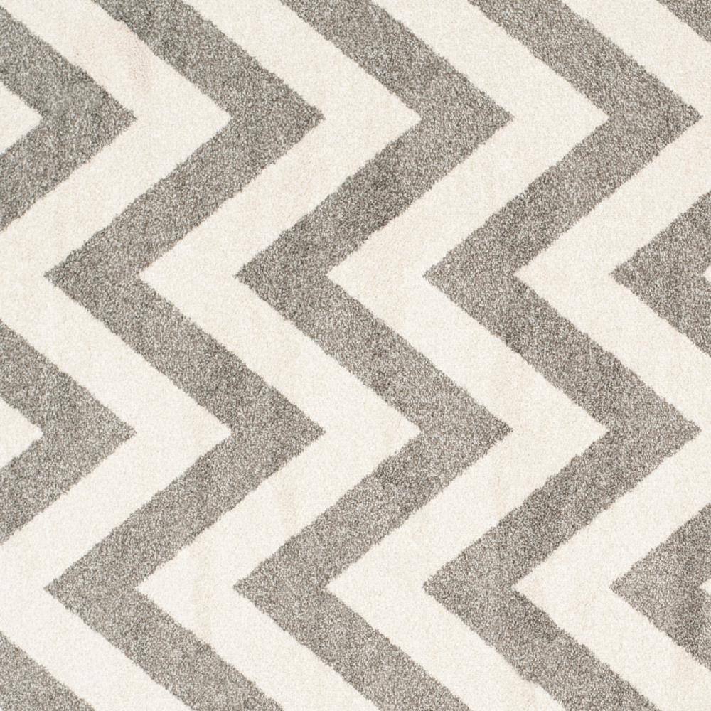 5' x 5' Dark Grey and Beige Reversible Synthetic Area Rug