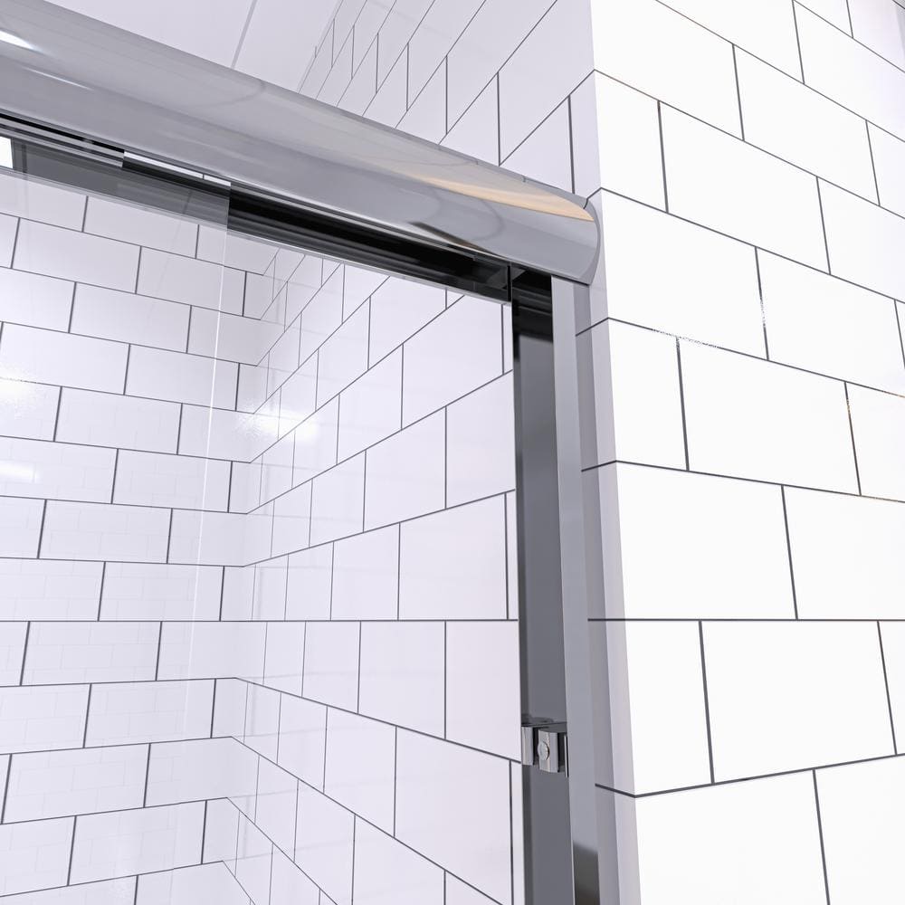 34''-35.5'' Black Aluminum Frameless Bi-Fold Shower Door